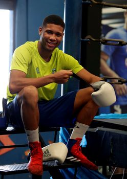 salvador, bahia, brazil - september 9, 2019: Brazilian boxing athlete Hebert Sousa is seen during training in the city of Salvador.