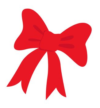 Red bow icon christmas element flat vector  isolated on white background eps 10