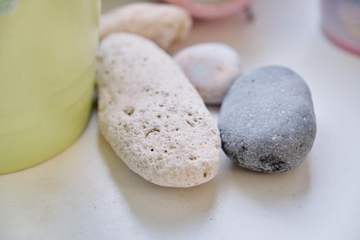 Natural stones in the interior of the house, feng shui, oriental philosophy.