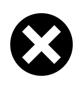 Cross sign X icon isolated on white background circle symbol eps 10