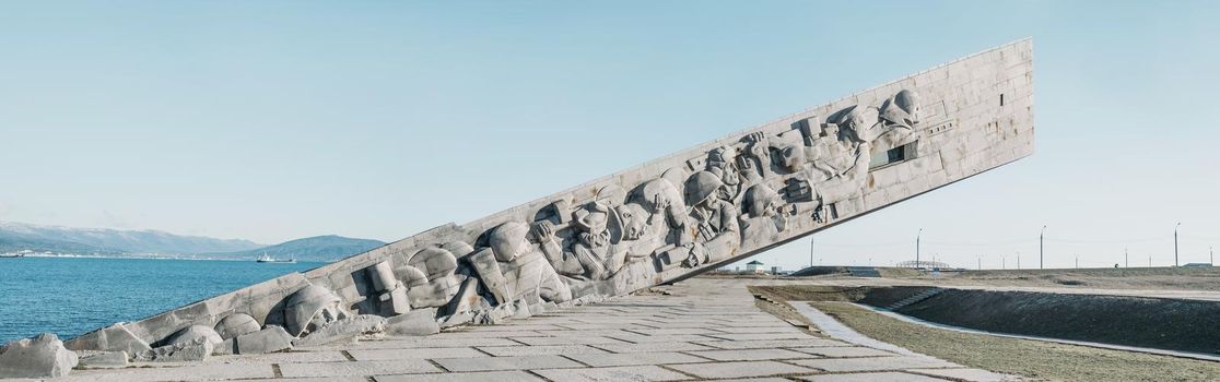 NOVOROSSIYSK, RUSSIA, 09 February 2016: War Memorial Malaya Zemlya on coast of Black sea, 09 February 2016.