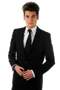 Portrait of a young businessman, isolated on white background