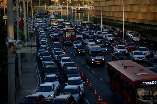 salvador, bahia, brazil - december 22, 2017: movement of vehicles in congestion in the city of Salvador.