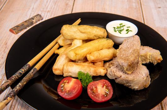 Crispy Vegetable Tempura Recipe, Vegetable Fritters. High quality photo
