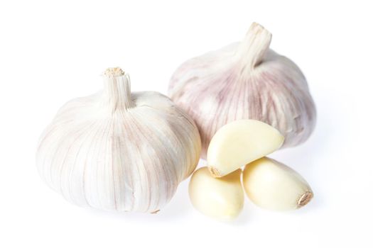 some Fresh garlic isolated on white background