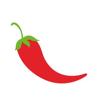 chili pepper red flat mexican icon jalapeno vector illustration isolated on white background