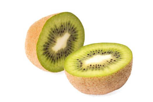 Kiwi fruit isolated on white background, macro