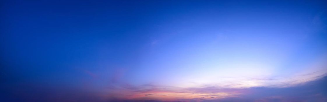 Panorama sky and clouds In the evening