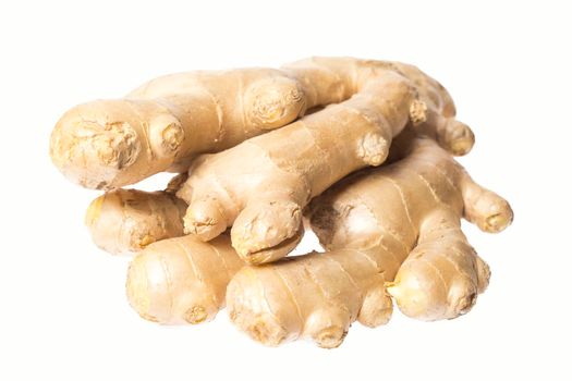 fresh asia ginger on white background good