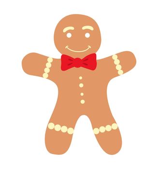 Gingerbread man icon vector christmas cookie character isolated on white illustration eps 10