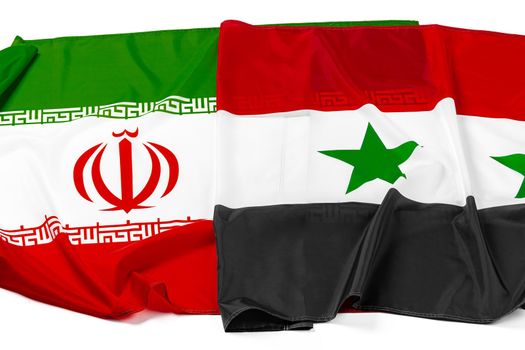 Flags of Syria and Iran together