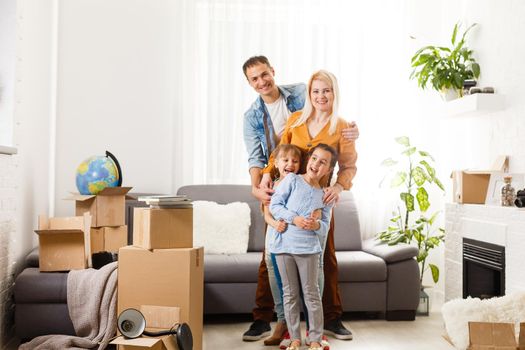 family moving into their new home