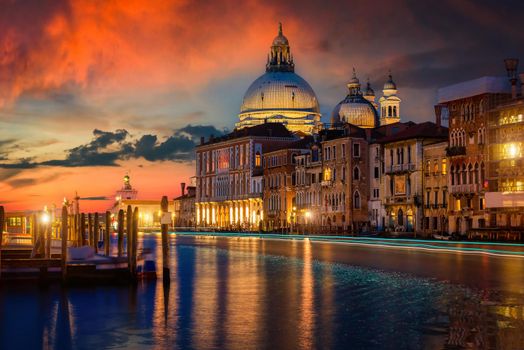 Grand Canal in sunset time, Venice, Italy