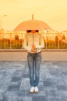 The girl under the umbrella