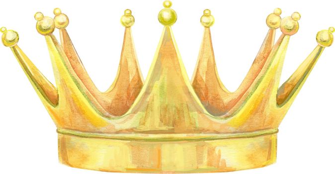 Watercolor Gold Crown with intertwining decorative elements