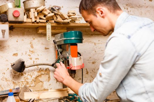 Image of mature carpenter in the workshop