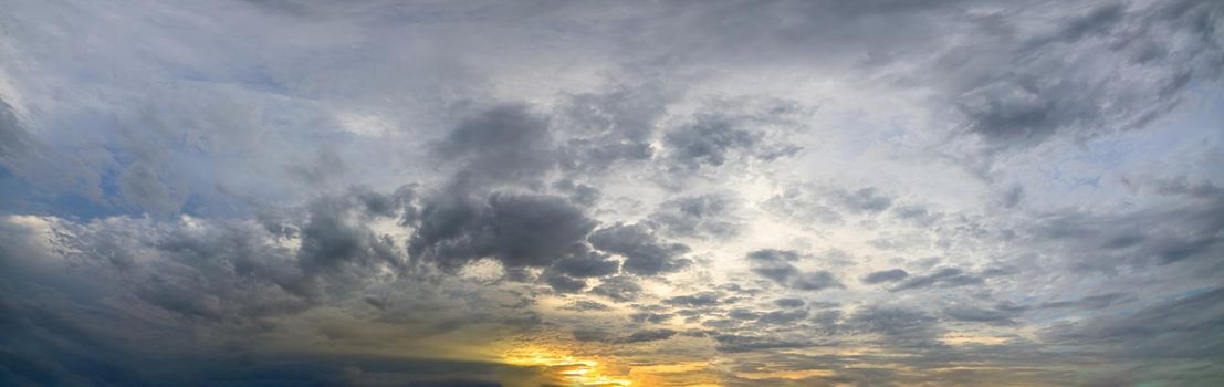 Panorama sky and clouds In the evening