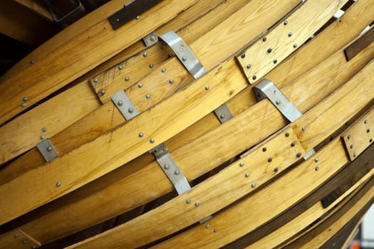 Bend timber details. Wooden striped curving background, abstract design