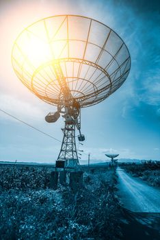 Radio Telescope in sunshine