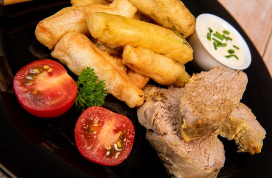 Crispy Vegetable Tempura Recipe, Vegetable Fritters. High quality photo