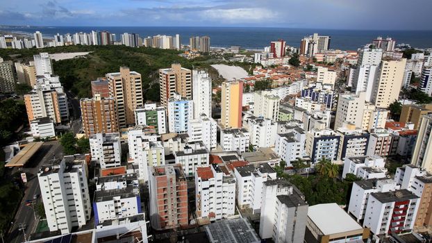 salvador, bahia, brazil - june 29, 2016: aerial view of residential buildings facades in Pituba district in Salvador city.