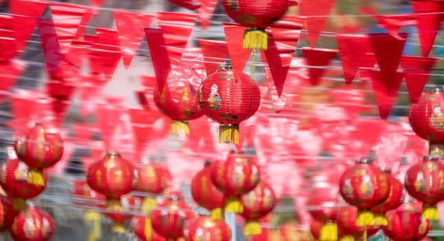 Chinese new year lanterns in china town.