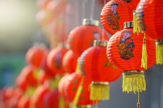 Chinese new year lanterns in china town.