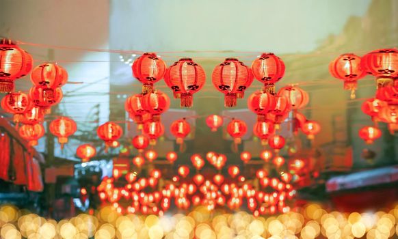 Chinese new year lanterns in chinatown