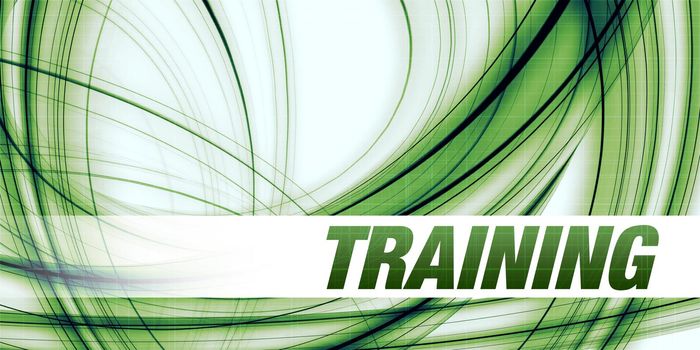 Training Concept on Green Abstract Background