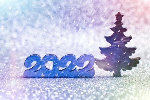 Merry Christmas and happy new year concept . Merry Christmas and Happy New Year glitter background 2022