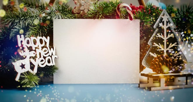 Background with copy space mockup. Merry Christmas and happy new year.