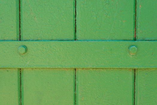 Texture background green painted cracked wood iron