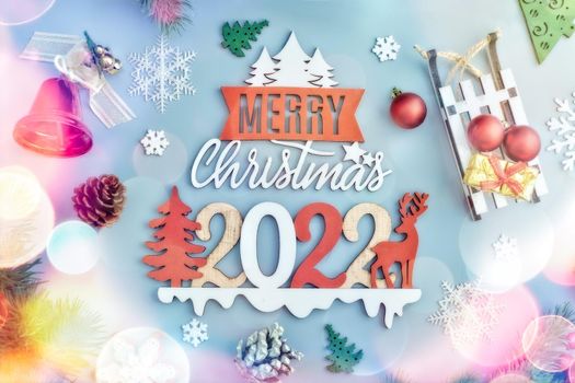 Merry christmas card. Winter holiday theme. Happy New Year. Space for text