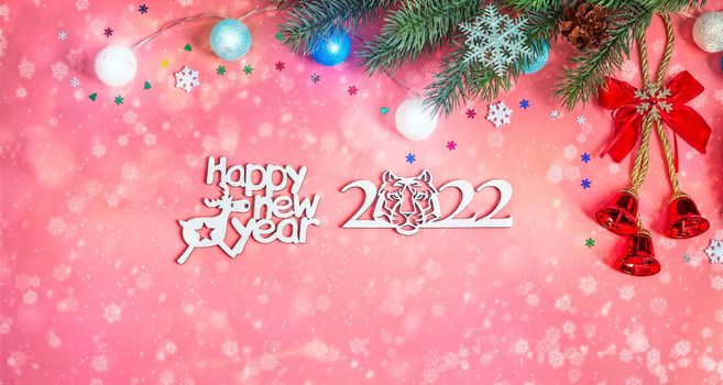 Merry christmas card. Winter holiday theme. Happy New Year. Space for text