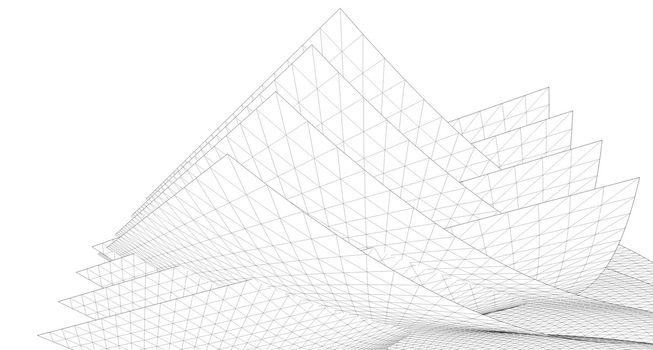 Geometric background, Abstract sketch, Architectural ,Construction ,Wireframe