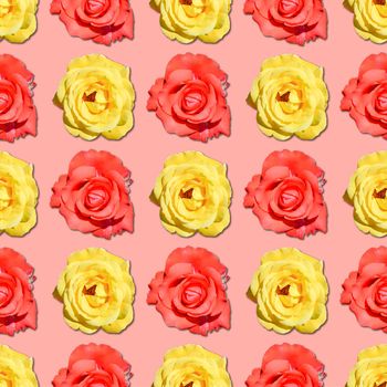 Rose seamless flower pattern. Summer background.