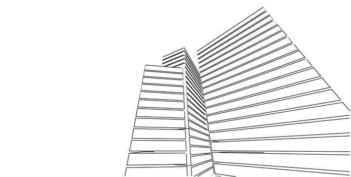 Abstract architectral drawing sketch,Illustration