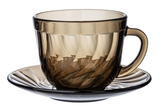 Glass empty tea pair isolated on white background