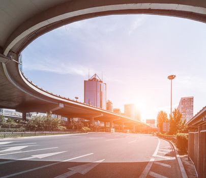 asphalt road in Beijing CBD