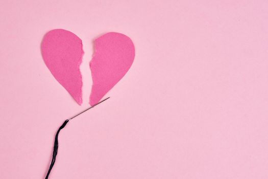 valentines paper heart romance holiday pink background. High quality photo