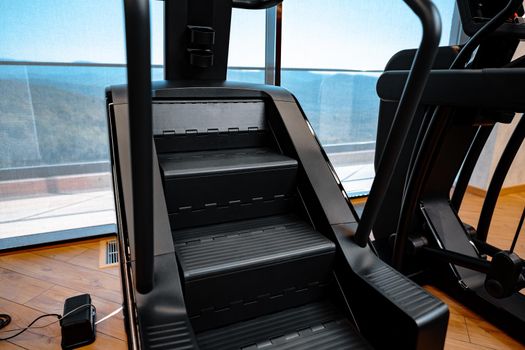 Close up photo of cardio trainer in a fitness gym