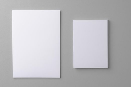 Business mock up cards with copy space on grey background