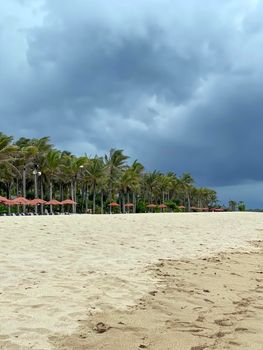 Stunning beautiful beach with relaxing scenery on a beach. Famous travel destination in Sanur, Bali, Indonesia. - stock photo. High quality photo