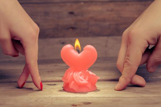 Male and female hands go to each other, concept of love