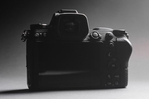 Close-up camera, back screen or display, viewfinder, new series of cameras 2021.