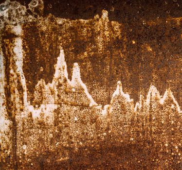 Old brown weathered metallic surface, texture