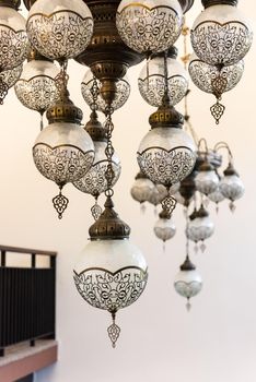 closeup vintage beautiful chandelier, vintage style home decoration