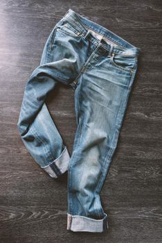 abstract blue jeans with color filtered, modern lifestyle concept