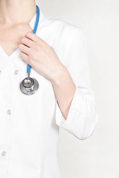 Female doctor hold stethoscope
