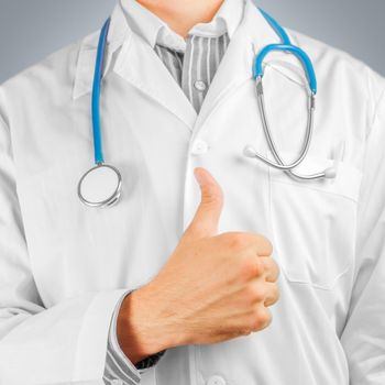 Male Doctor Showing Thumbs Up Sig